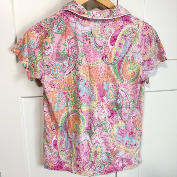 Lauren Ralph Lauren Black Label Pink floral Paisley Pajama Set size small set - Picture 4 of 13